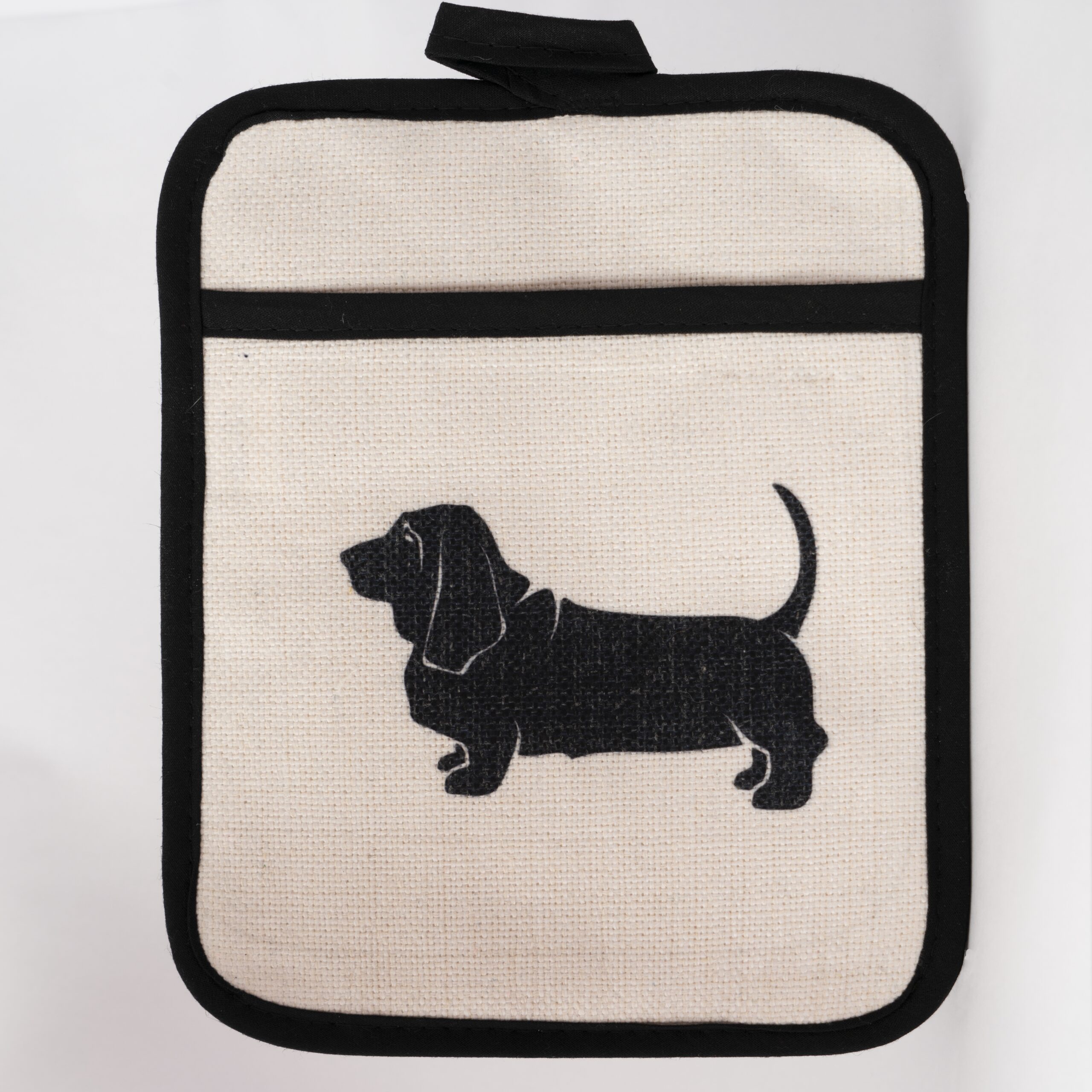 Pannenlap Set - Zwarte Basset Hound-image