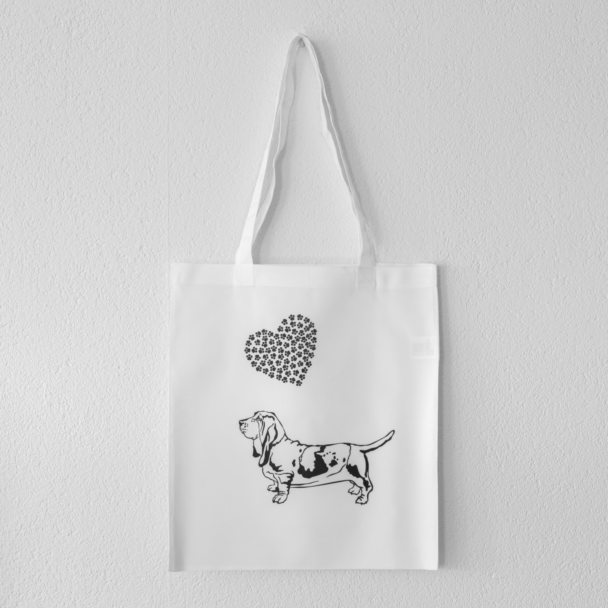 Draagtas Wit - Bassethound Wit/Zwart-image