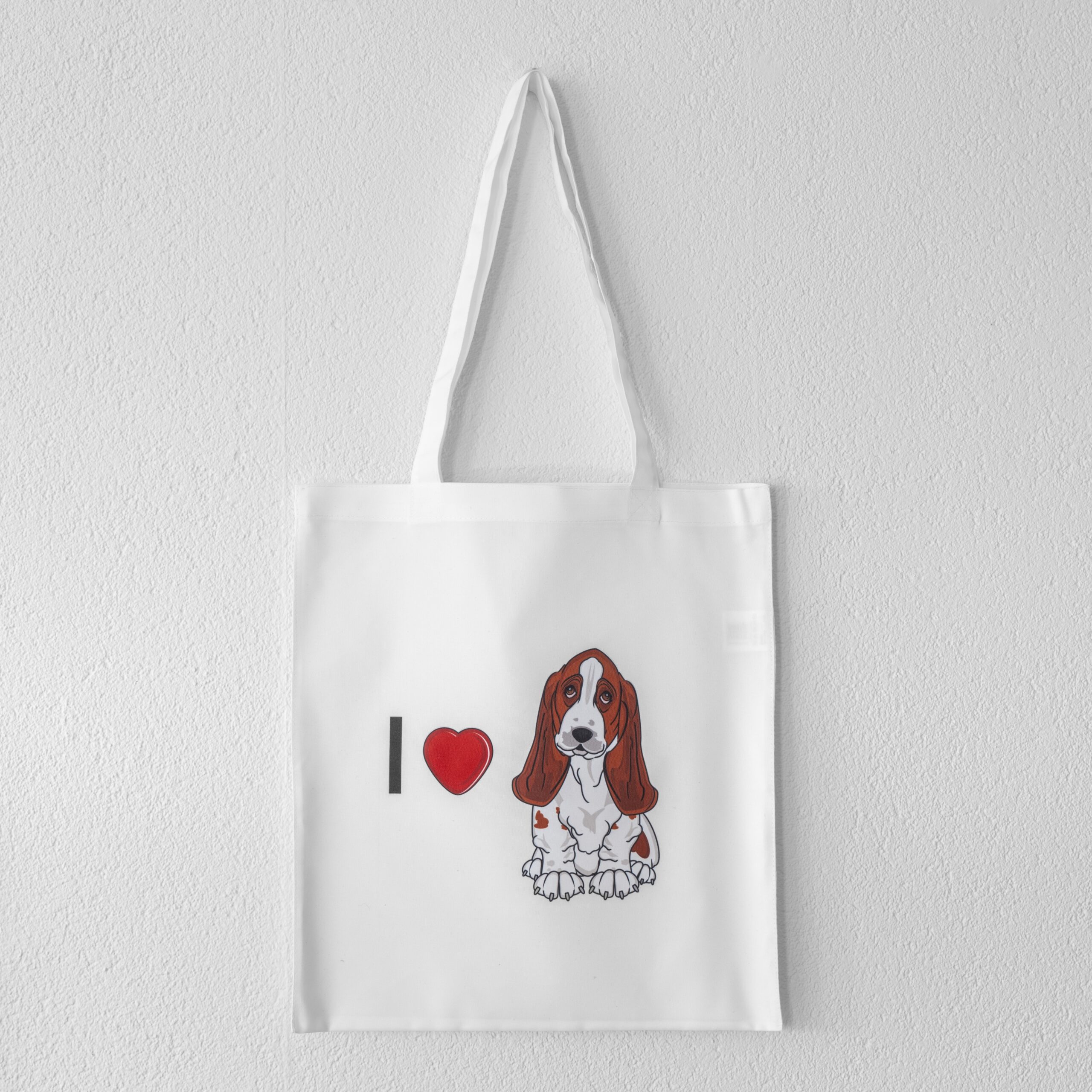 Draagtas Wit - I Hartje Bassethound-image